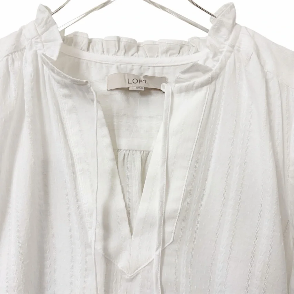 LOFT striped ruffle